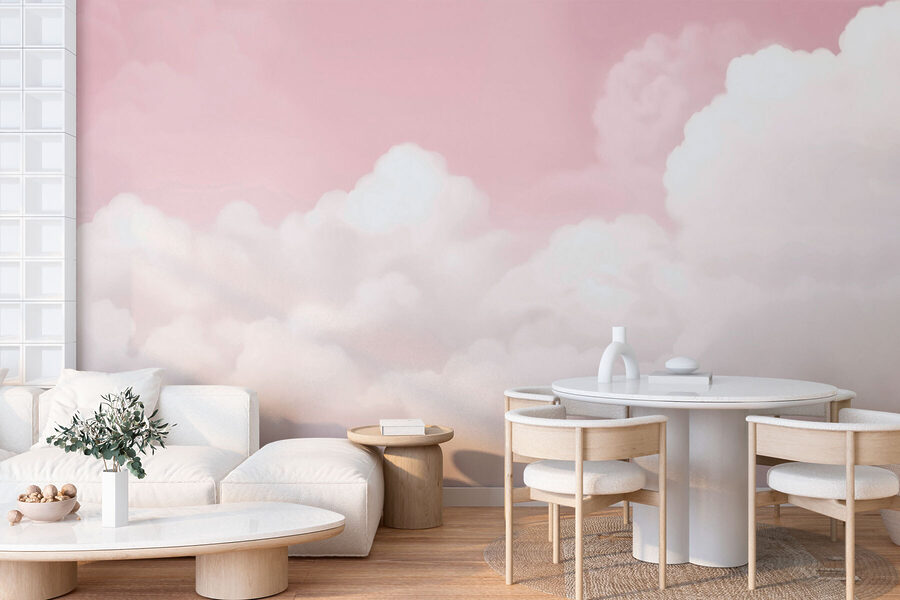 Cielo rosa con nubes