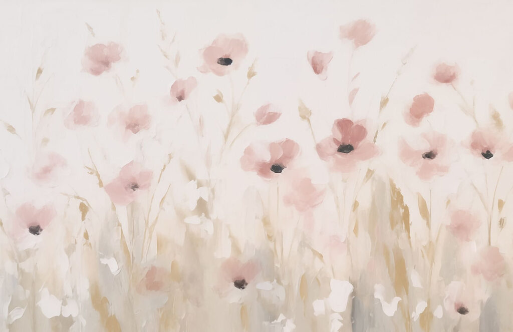 Painting of pink flowers