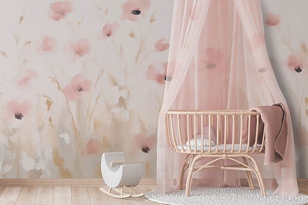 Fotomurales Fotomurales Pintura de flores rosas (SKU: w03307)