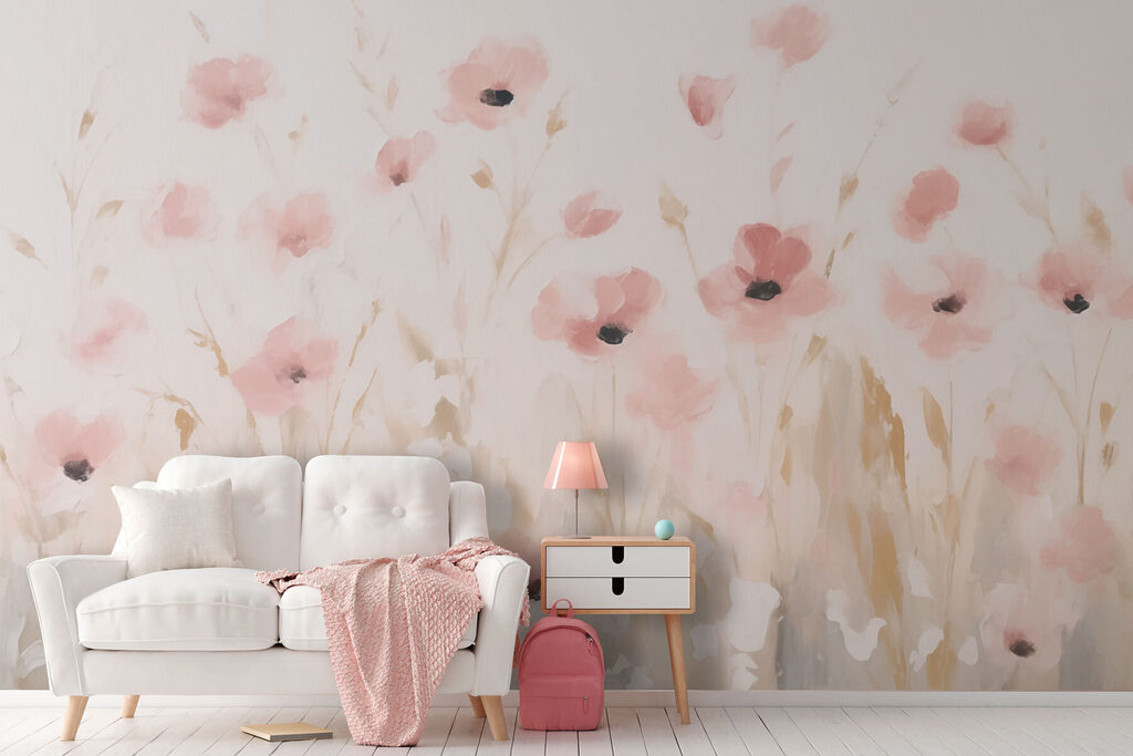 Painting of pink flowers