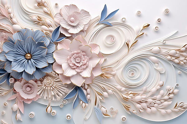 Paper flowers and leaves Paper flowers and leaves