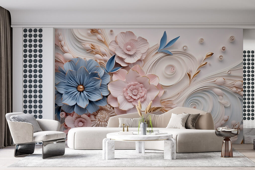 Paper flowers and leaves Paper flowers and leaves