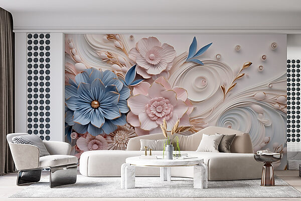 Paper flowers and leaves Paper flowers and leaves