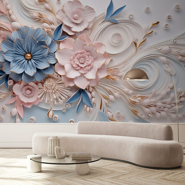 Paper flowers and leaves Paper flowers and leaves