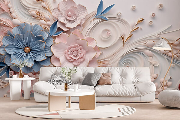 Paper flowers and leaves Paper flowers and leaves