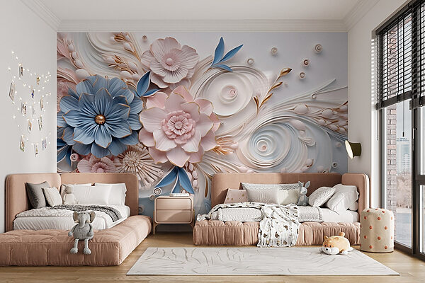 Paper flowers and leaves Paper flowers and leaves