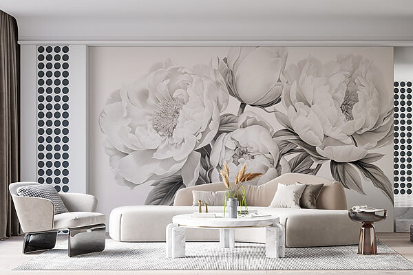 Dibujo de flores sobre fondo blanco Dibujo de flores sobre fondo blanco