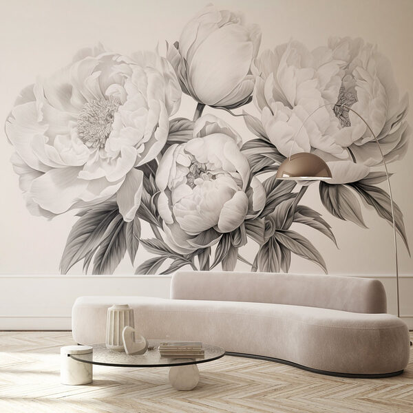 Dibujo de flores sobre fondo blanco Dibujo de flores sobre fondo blanco
