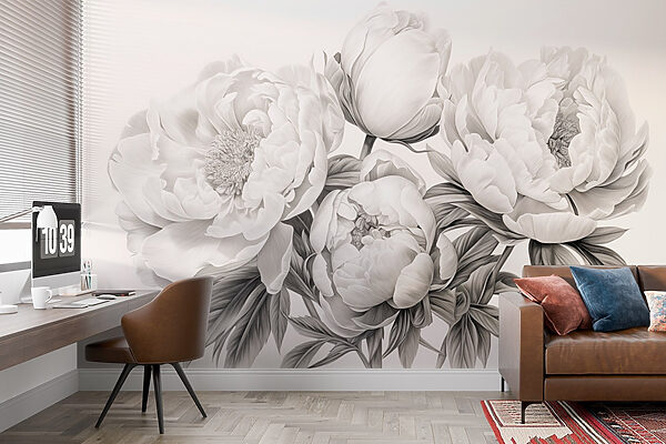 Dibujo de flores sobre fondo blanco Dibujo de flores sobre fondo blanco