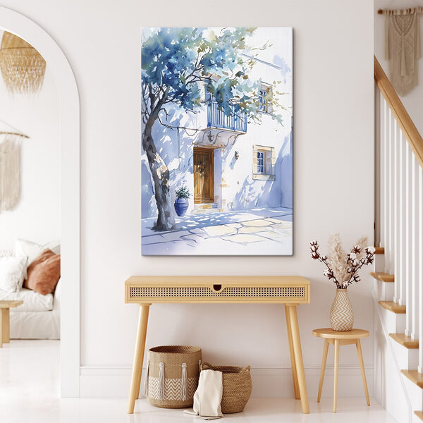 Cuadros Acuarela de un edificio con un árbol y un balcón (SKU: s43182) Cuadros Cuadros Acuarela de un edificio con un árbol y un balcón (SKU: s43182)