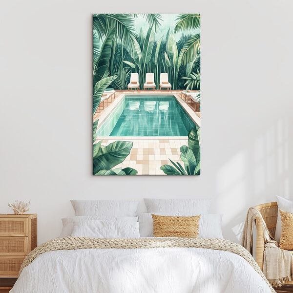 Pool surrounded by plants