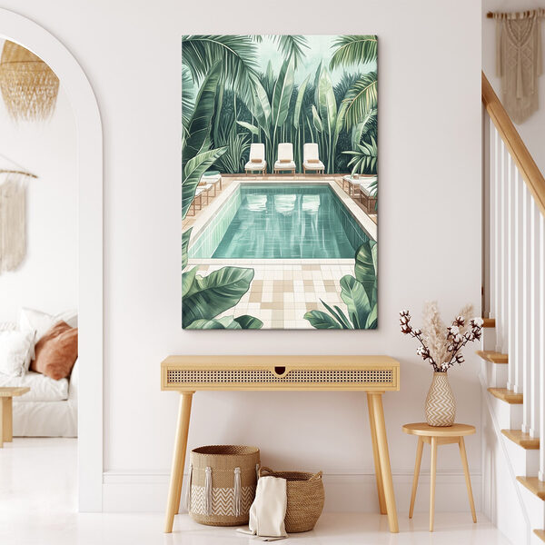 Pool surrounded by plants