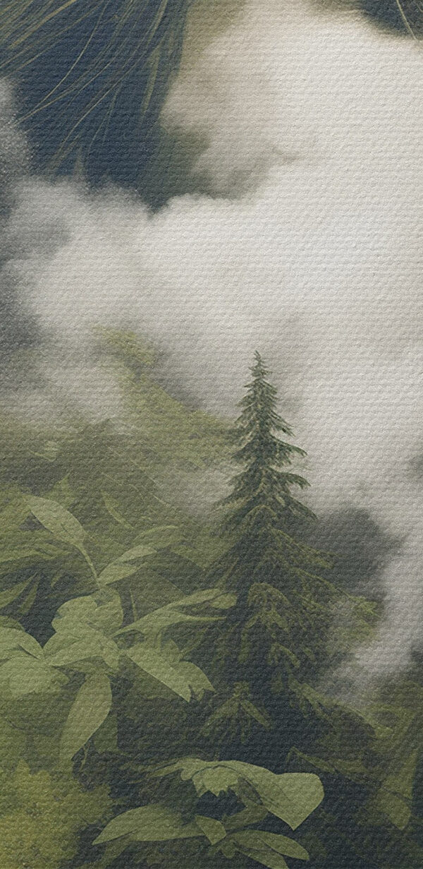 Woman's face with clouds and trees Woman's face with clouds and trees