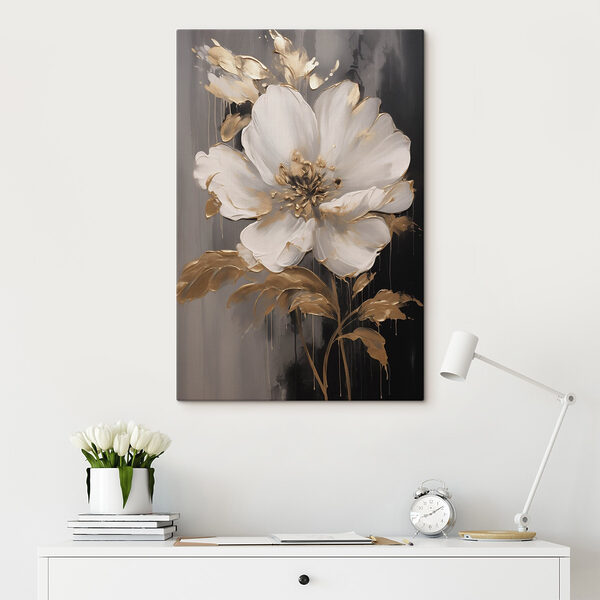 Cuadros Una elegante flor sobre un lienzo oscuro