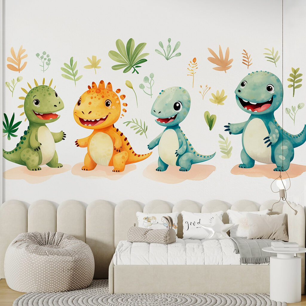 Group of cartoon dinosaurs