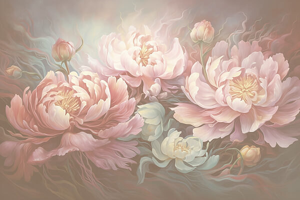 Pintura de flores sobre una superficie Pintura de flores sobre una superficie