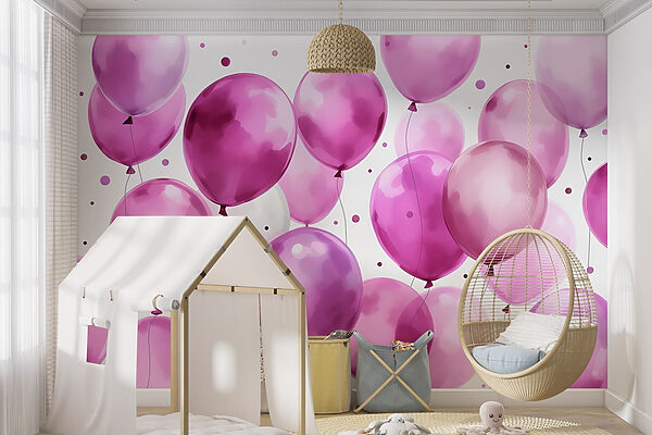 Group of purple and white balloons