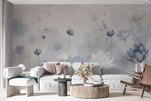 Papel pintado con flores Papel pintado con flores
