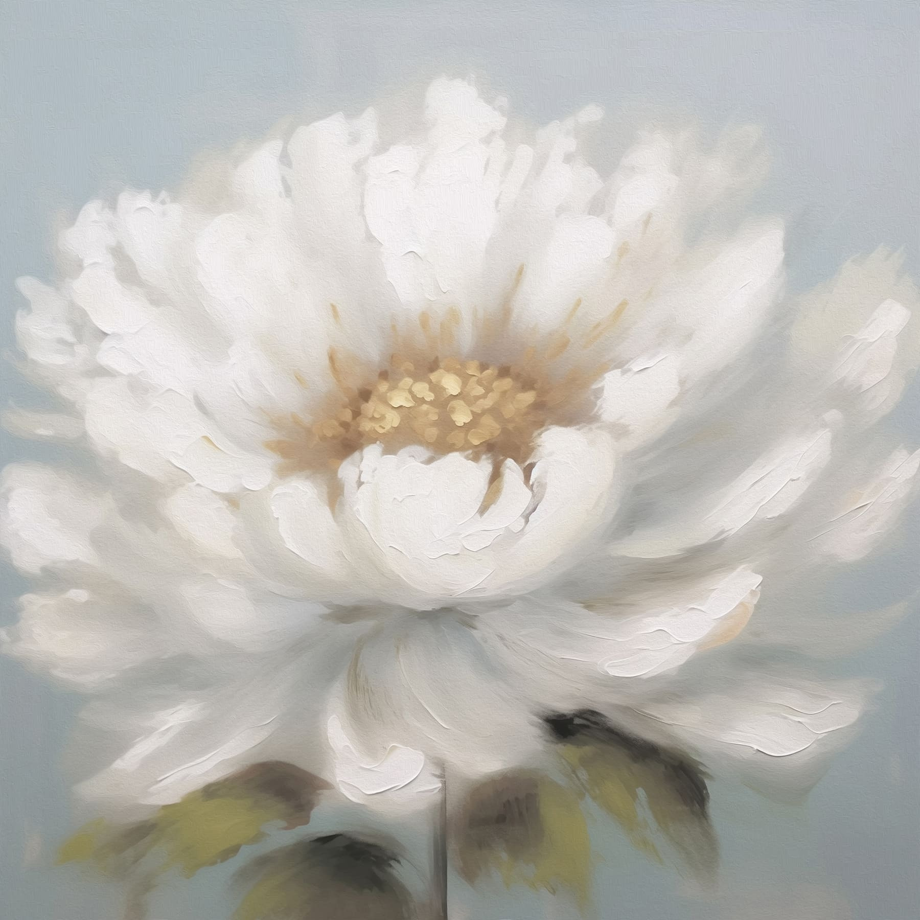White flower with yellow center
