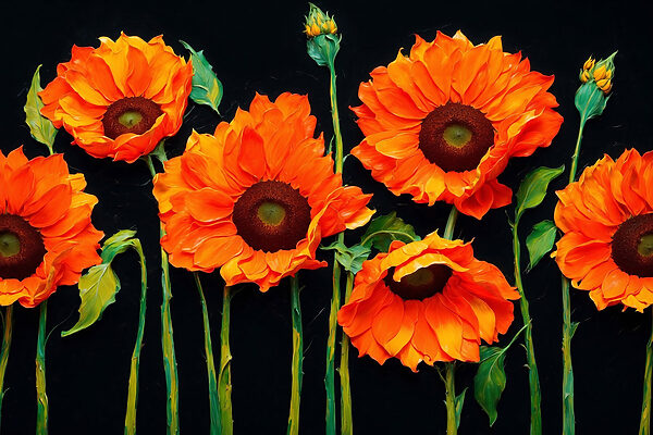 Group of orange flowers Group of orange flowers
