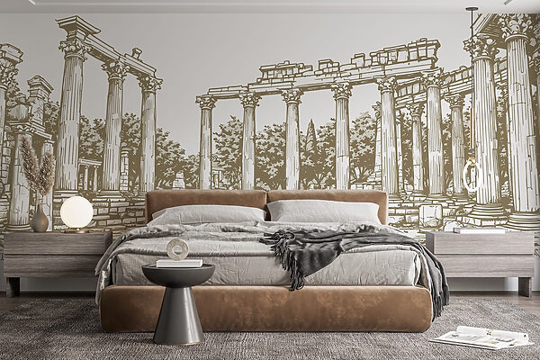 Dibujo de una estructura de piedra con columnas Dibujo de una estructura de piedra con columnas