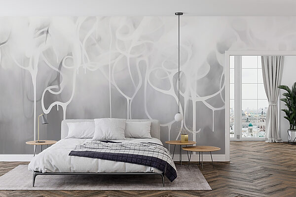 Fotomurales Fotomurales Pintura blanca goteando de una nube (SKU: w03237)