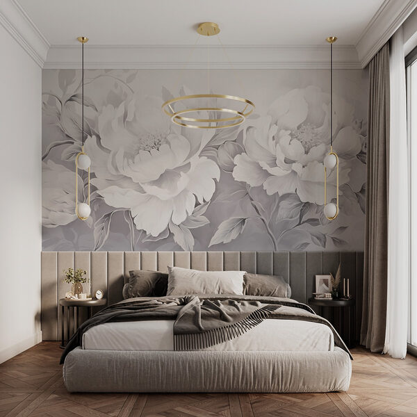 Elegant white floral arrangement on canvas Elegant white floral arrangement on canvas