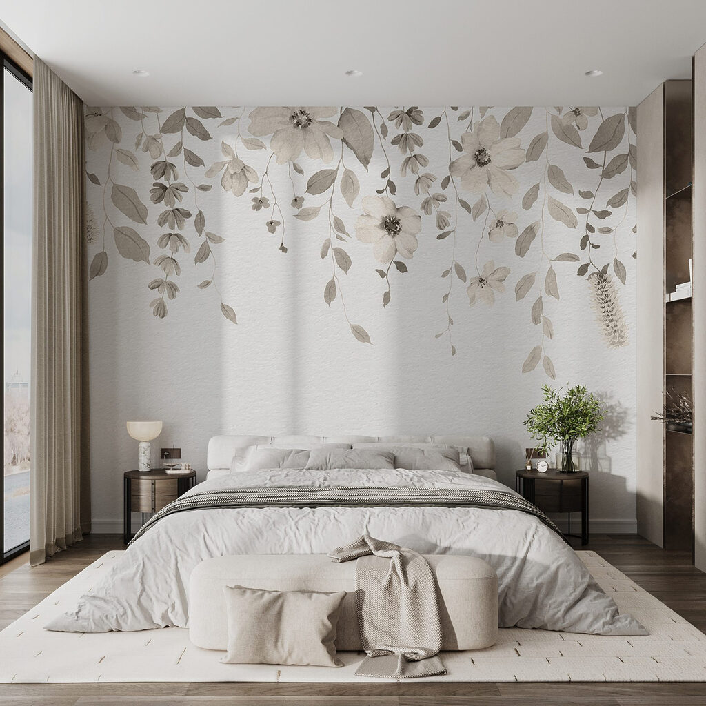 Soft botanical design on white backdrop