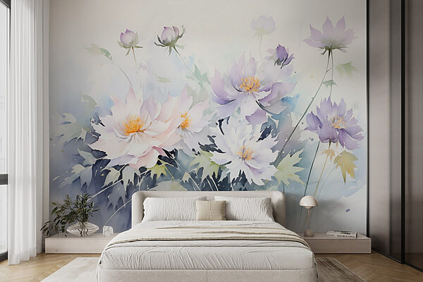 Pintura de flores sobre fondo blanco Pintura de flores sobre fondo blanco