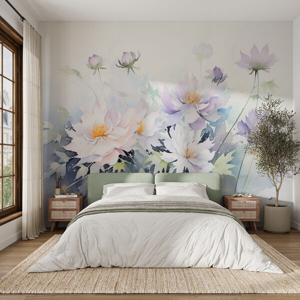 Pintura de flores sobre fondo blanco Pintura de flores sobre fondo blanco