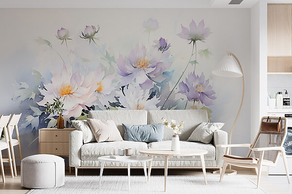 Pintura de flores sobre fondo blanco Pintura de flores sobre fondo blanco