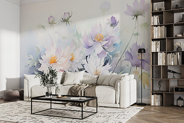 Pintura de flores sobre fondo blanco Pintura de flores sobre fondo blanco
