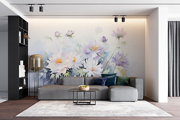 Pintura de flores sobre fondo blanco Pintura de flores sobre fondo blanco