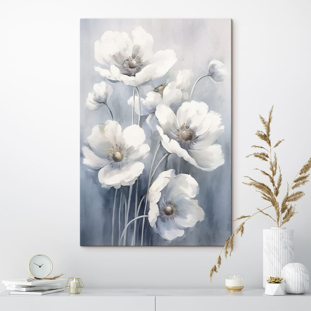 Painting of white flowers Painting of white flowers