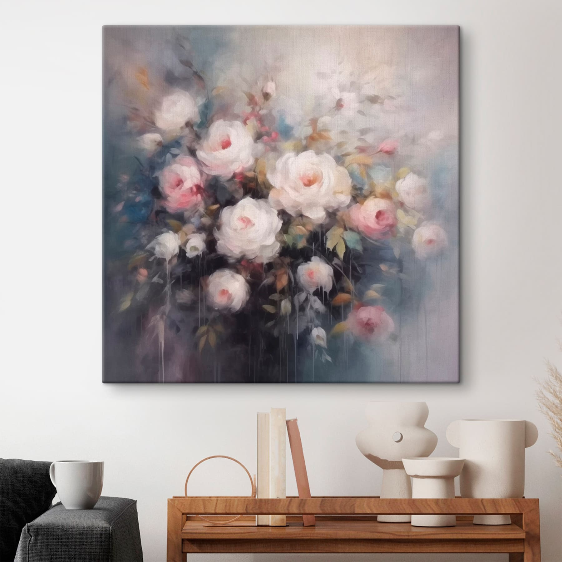 Painting of flowers in a vase Painting of flowers in a vase