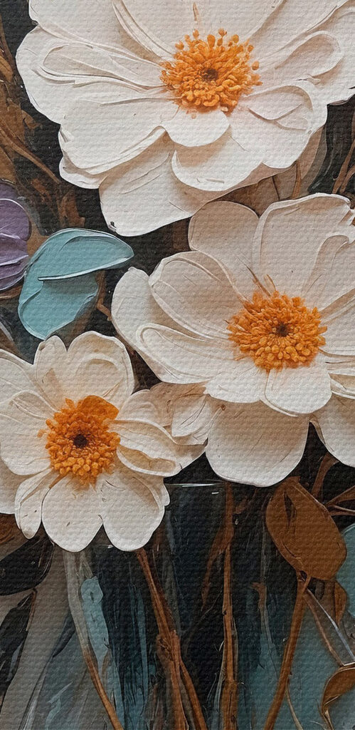 Painting of flowers in a vase Painting of flowers in a vase