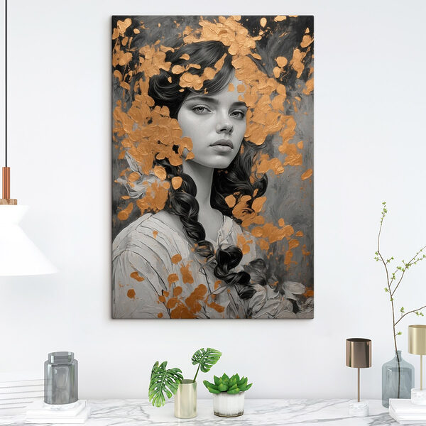 Portrait with artistic textures