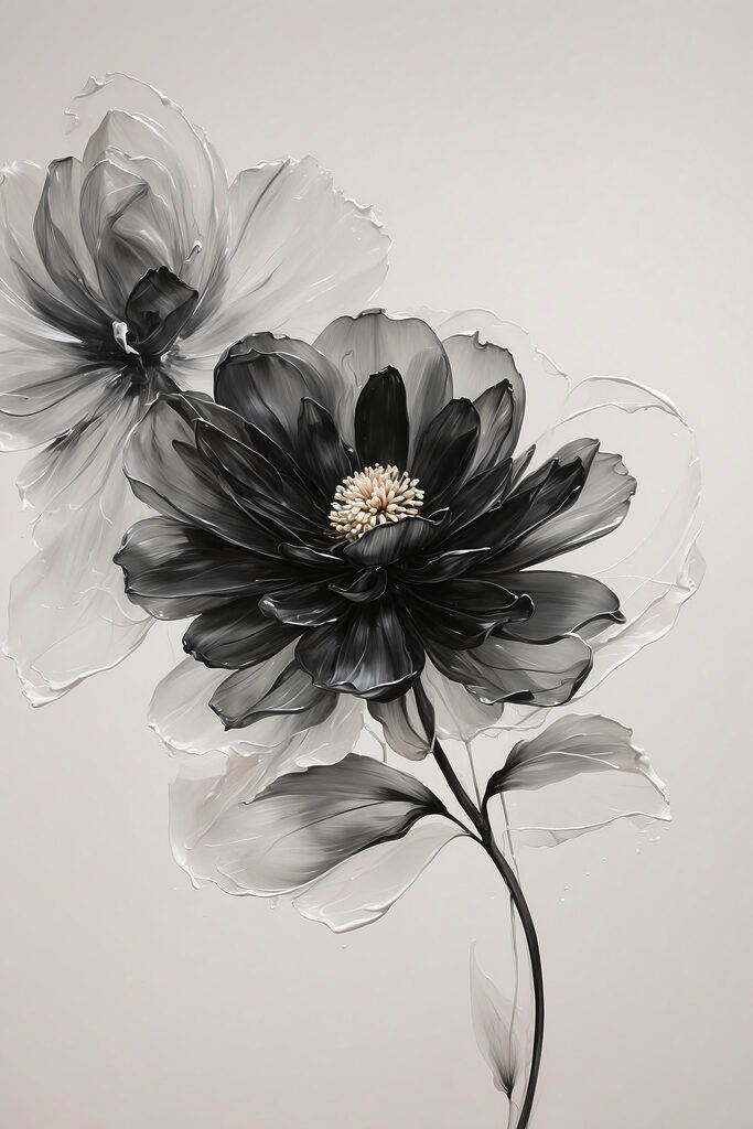 Black and white flower Black and white flower