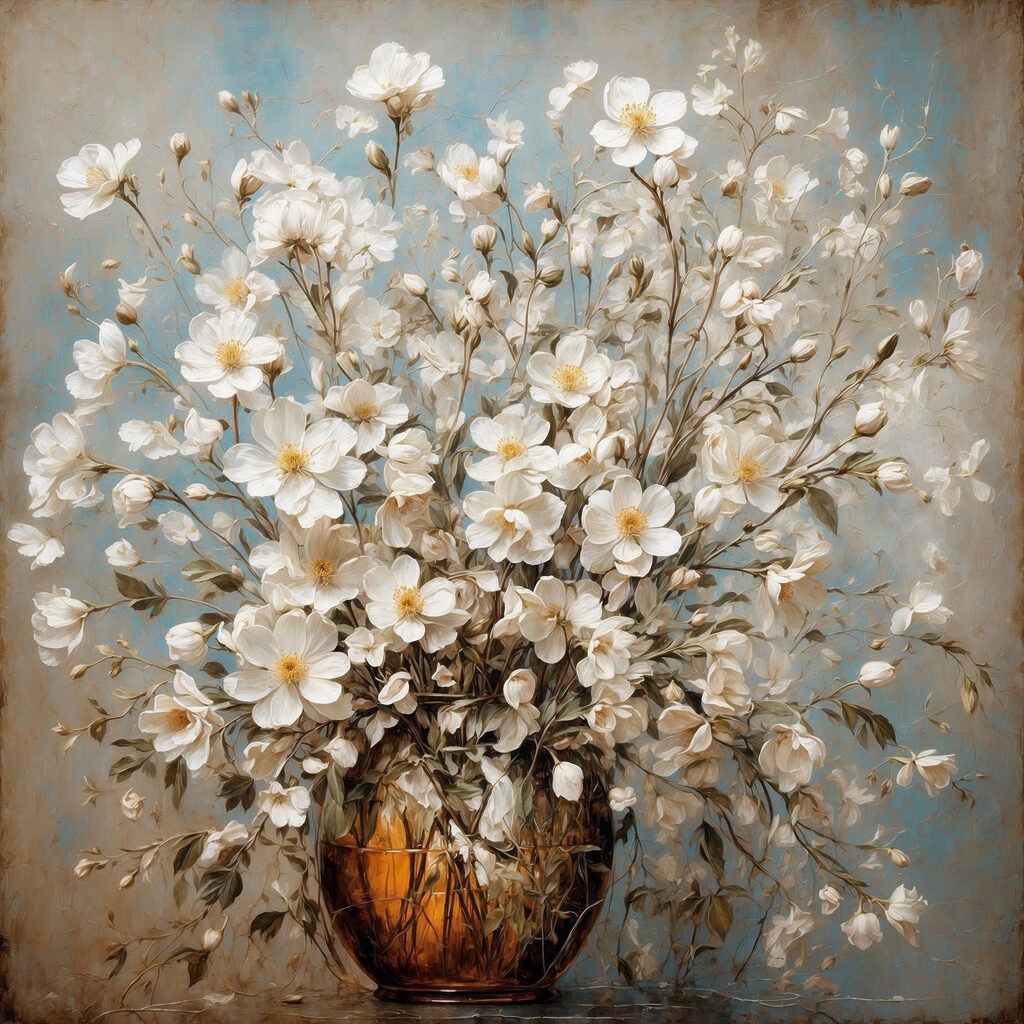 Vase of white flowers Vase of white flowers