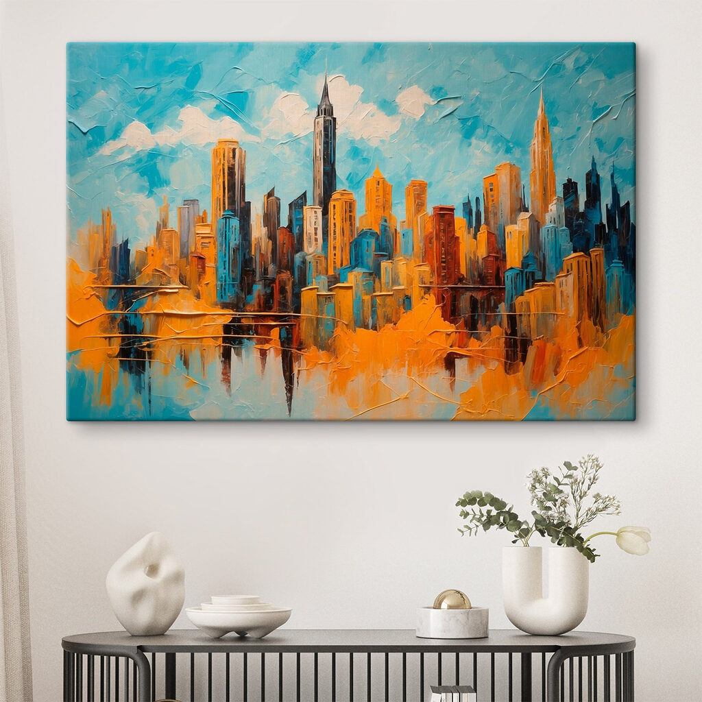 Painting of a city Painting of a city
