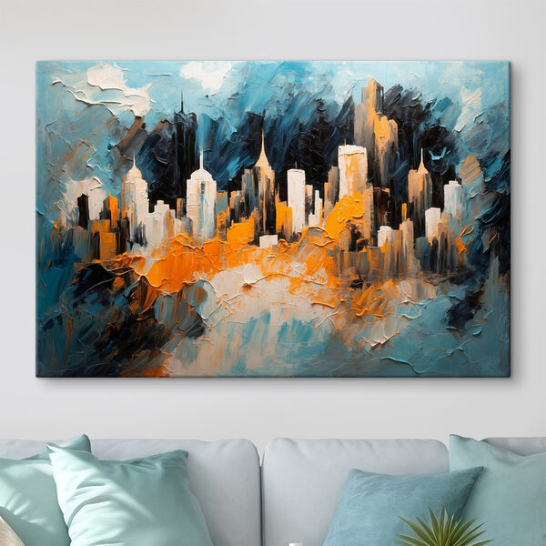 Painting of a city Painting of a city