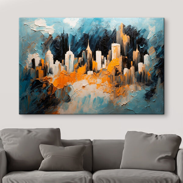Painting of a city Painting of a city