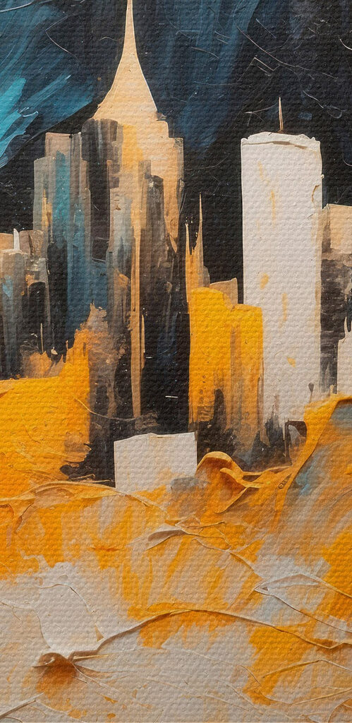 Painting of a city Painting of a city