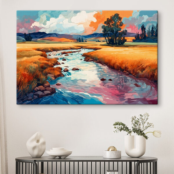 Cuadros Cuadros Un río que atraviesa un campo (SKU: s43110)