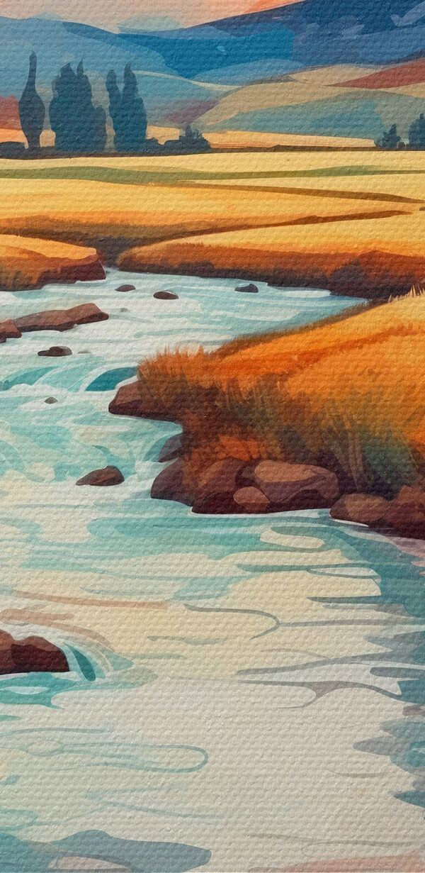 River running through a field River running through a field