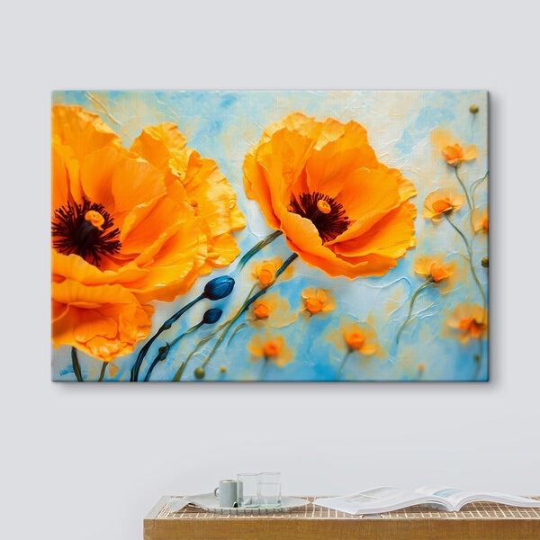 Vibrant blooms enhance serene backdrop