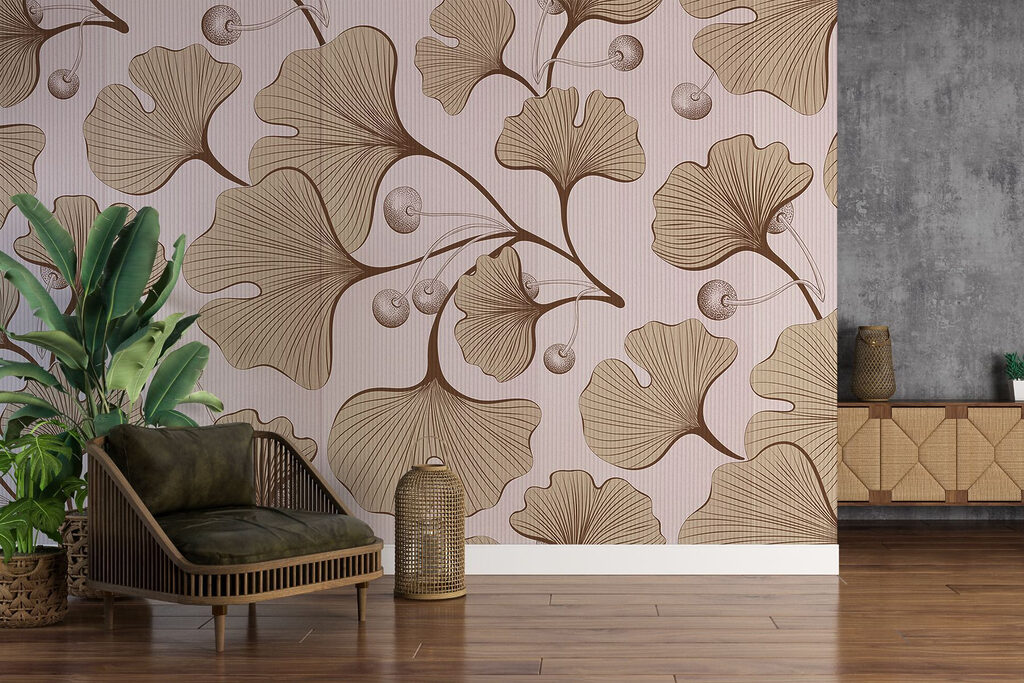 Elegant botanical pattern in soft tones