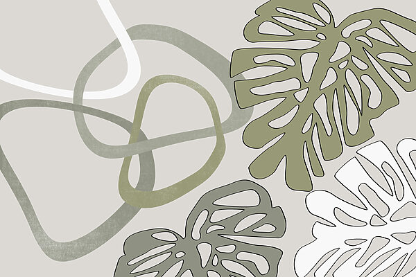 Formas abstractas con elementos botánicos Formas abstractas con elementos botánicos