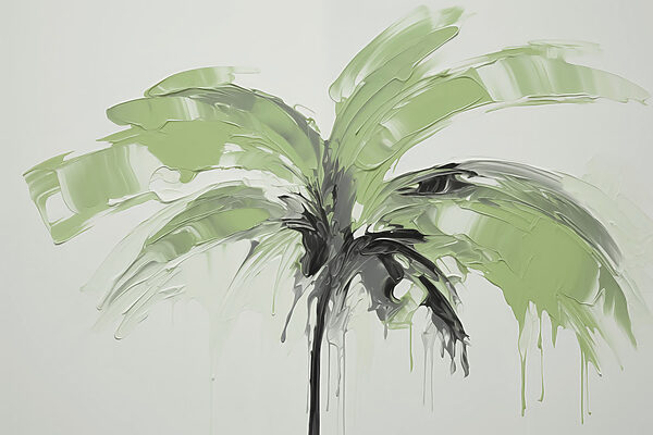 Palmera pintada de verde Palmera pintada de verde
