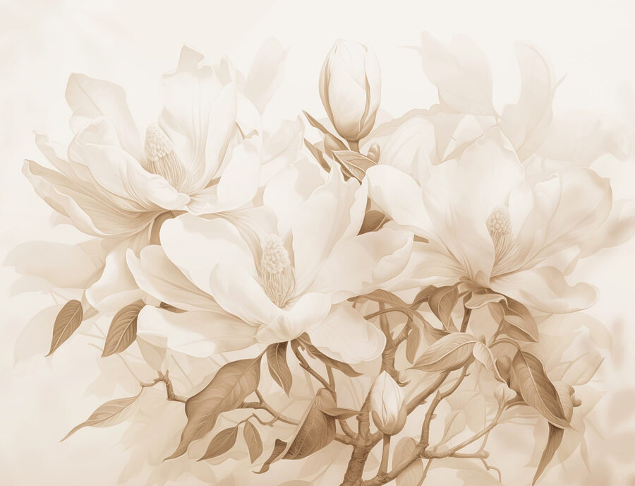 Fotomurales Delicadas flores en tonos suaves - Imagen 7